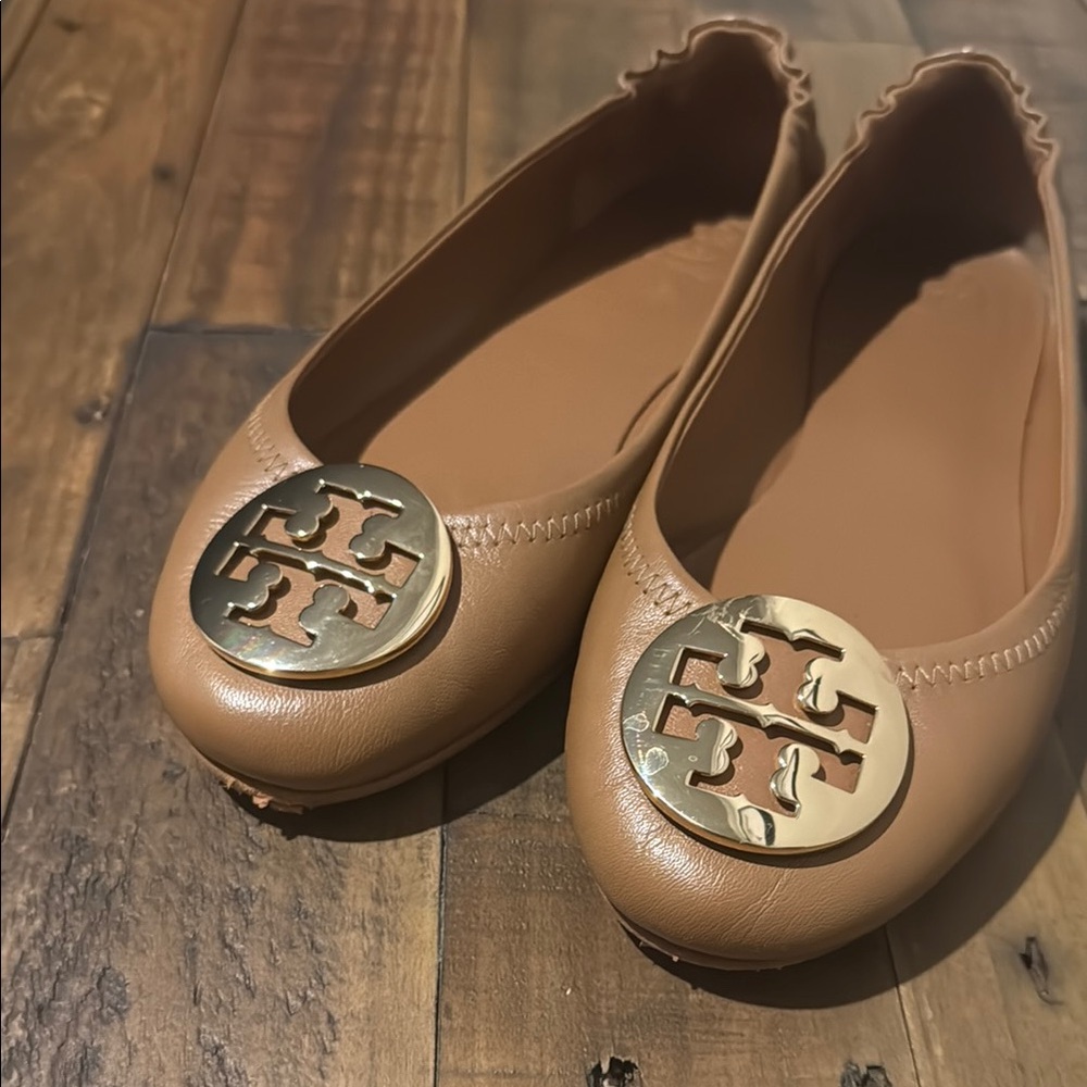 Tory Burch Tan Leather Ballet Flats